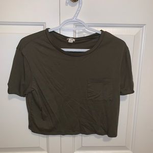 camo-green cropped shirt by Garage